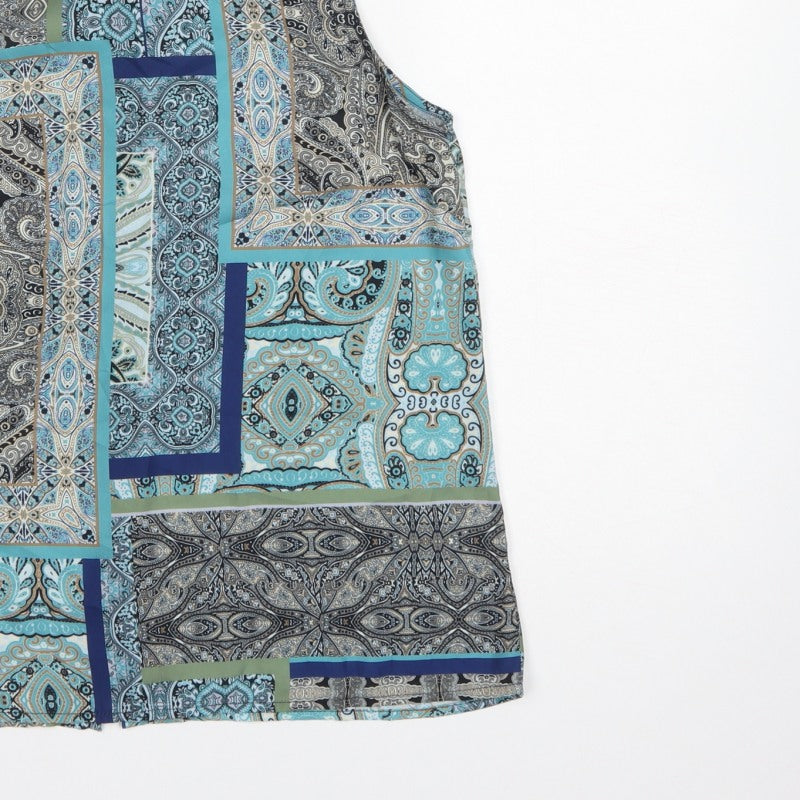 Cynthia Rowley Women Multicoloured UK 6 Paisley Sleeveless Basic Blouse