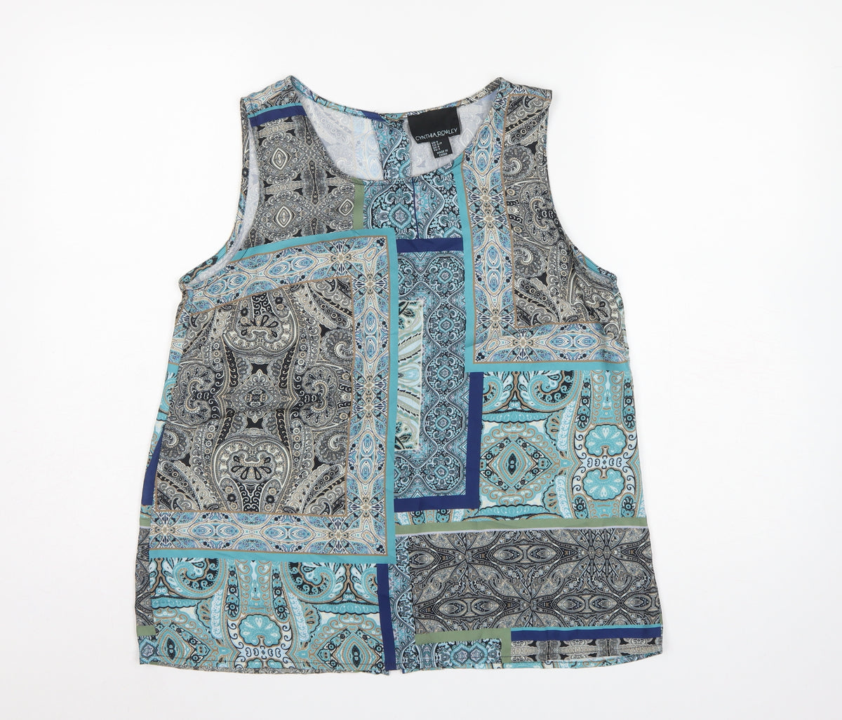 Cynthia Rowley Women Multicoloured UK 6 Paisley Sleeveless Basic Blouse