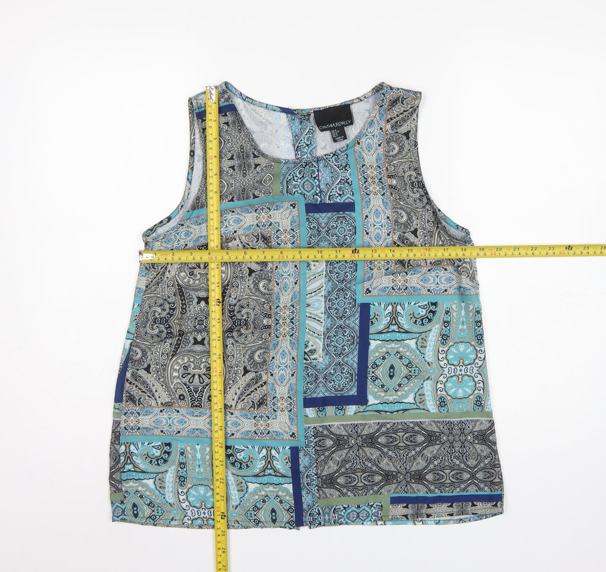 Cynthia Rowley Women Multicoloured UK 6 Paisley Sleeveless Basic Blouse