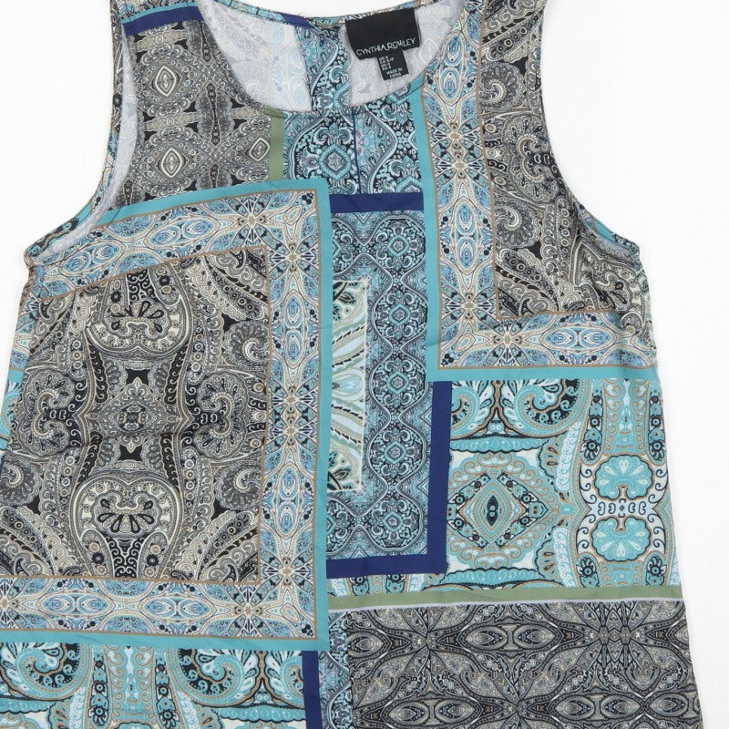 Cynthia Rowley Women Multicoloured UK 6 Paisley Sleeveless Basic Blouse