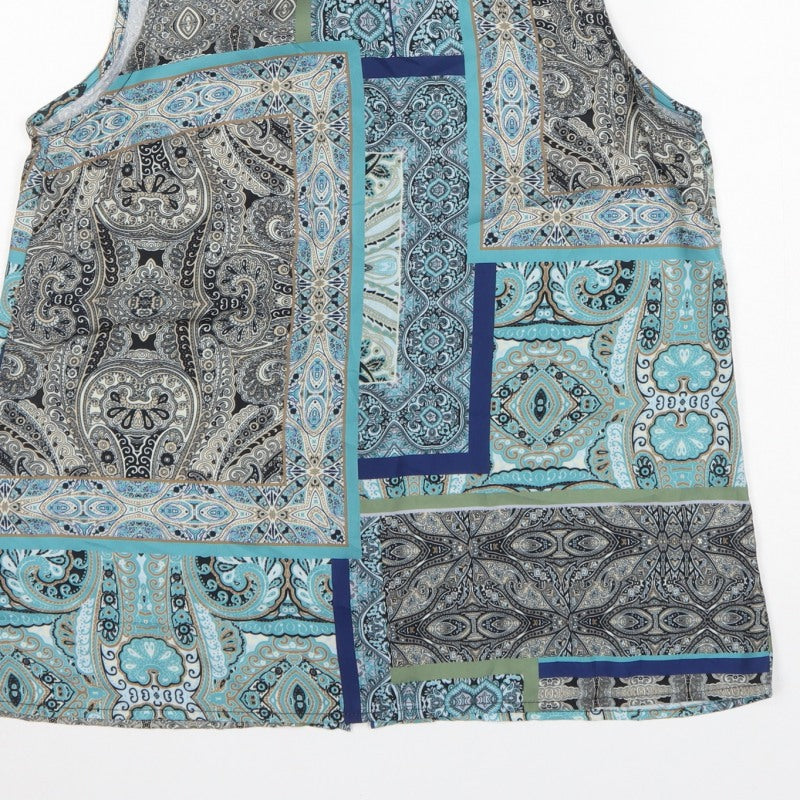 Cynthia Rowley Women Multicoloured UK 6 Paisley Sleeveless Basic Blouse