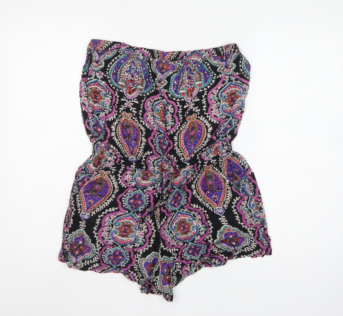 Angie Women Multicoloured M Paisley Strapless Rayon Playsuit