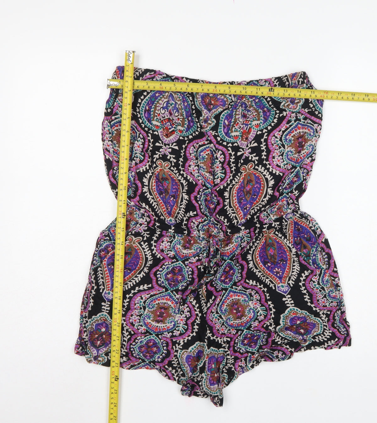 Angie Women Multicoloured M Paisley Strapless Rayon Playsuit