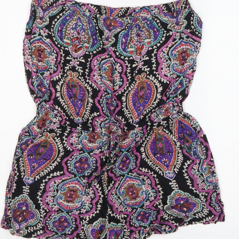 Angie Women Multicoloured M Paisley Strapless Rayon Playsuit