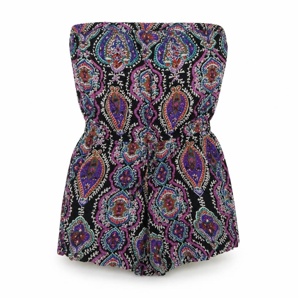 Angie Women Multicoloured M Paisley Strapless Rayon Playsuit