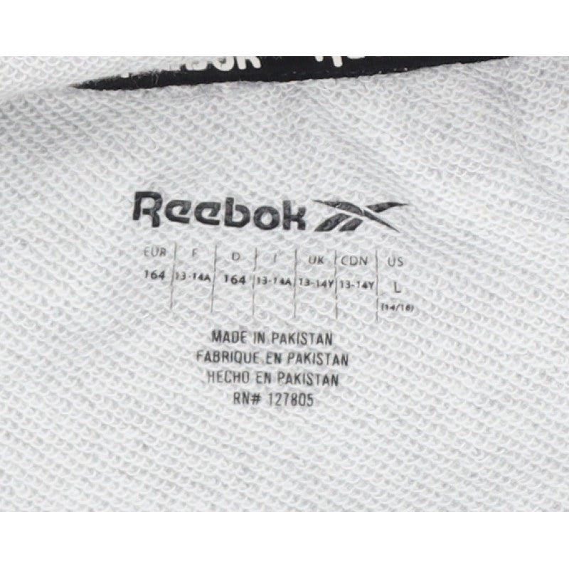 Reebok Girls Grey 13-14 Years Pullover Hoodie Neon Logo