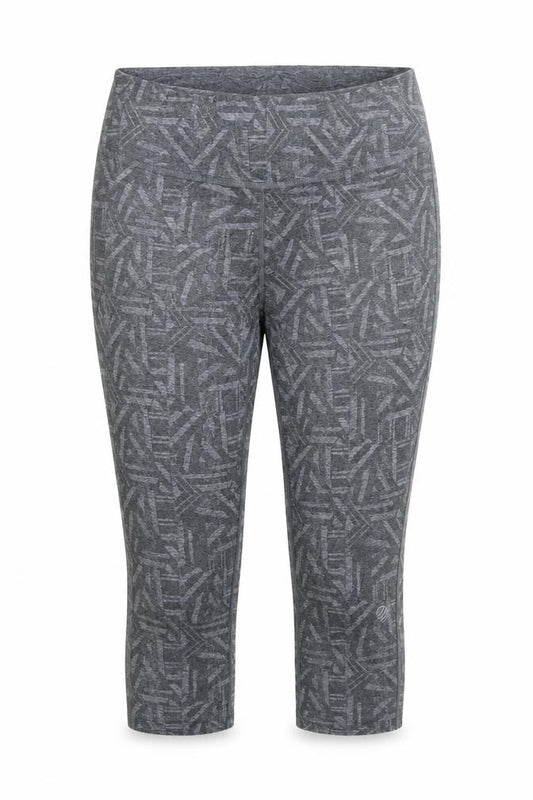MPG Women Grey Geometric Athletic Leggings UK 14 Stretch Gym Yoga