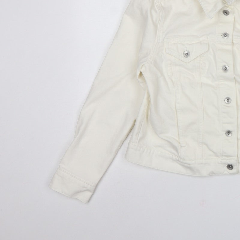 Marks and Spencer Women White UK 14 Cotton Button Jacket