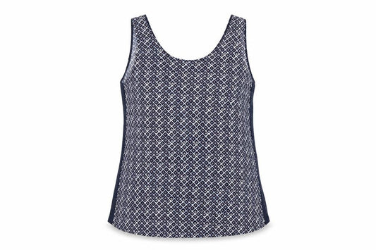 Marks and Spencer Women Blue UK 12 Geometric Sleeveless Tank Top