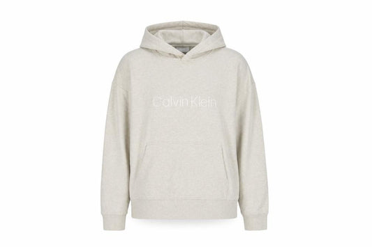 Calvin Klein Women’s Beige S Relaxed Fit Logo Pullover Hoodie