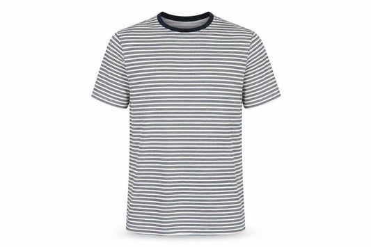 Reiss Men’s White Black Striped Crew Neck Jersey T-Shirt Size S