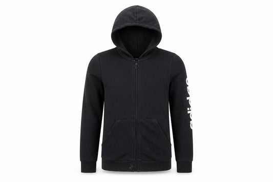 Adidas Boys Black 14-15 Years Full Zip Hooded Logo Hoodie