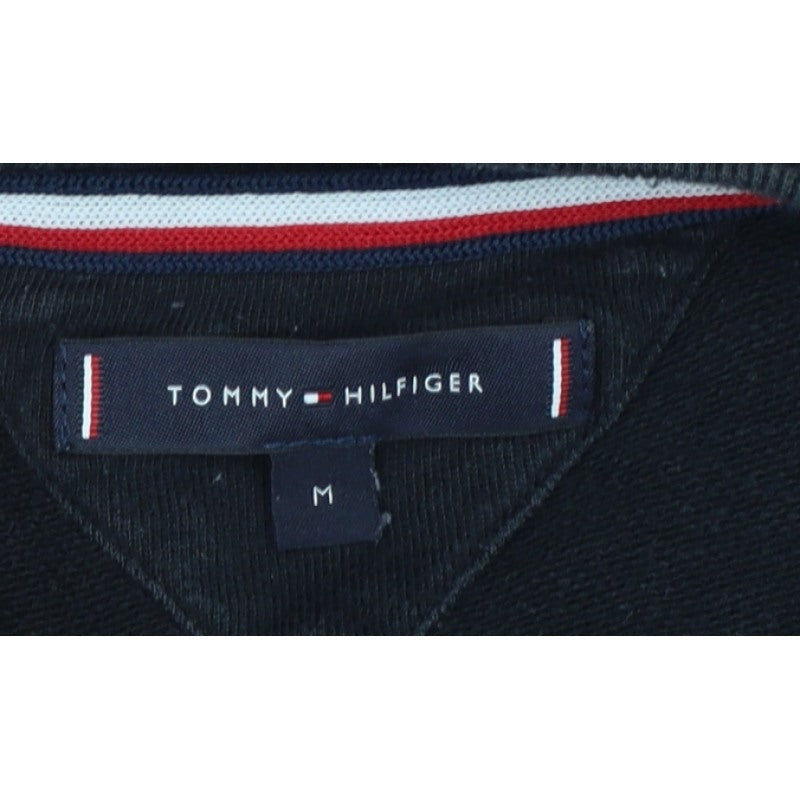 Tommy Hilfiger Men’s Black M Logo Tape Crew Neck Pullover Sweatshirt
