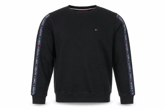 Tommy Hilfiger Men’s Black M Logo Tape Crew Neck Pullover Sweatshirt