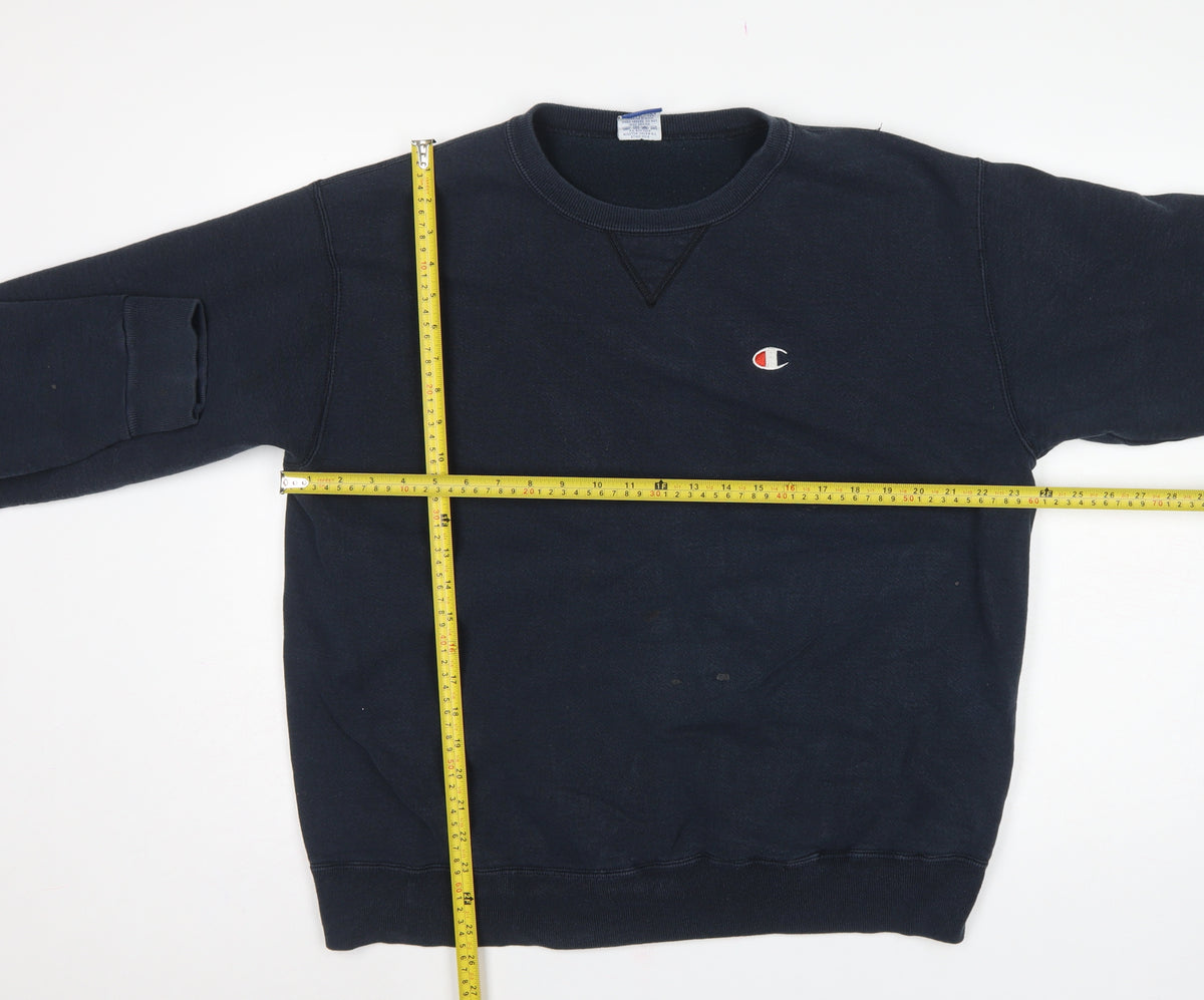 Champion Men’s Blue XL Logo Crew Neck Pullover Sweatshirt Vintage
