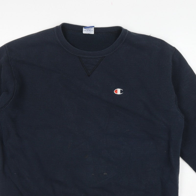 Champion Men’s Blue XL Logo Crew Neck Pullover Sweatshirt Vintage