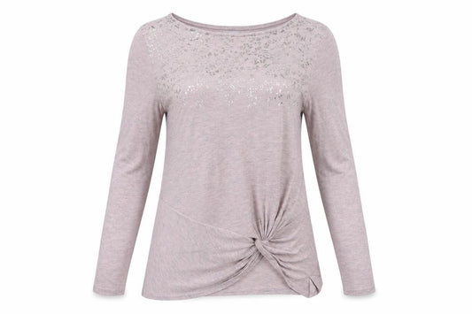 Marks and Spencer Women Pink UK 12 Per Una Long Sleeve Knot Tunic Top