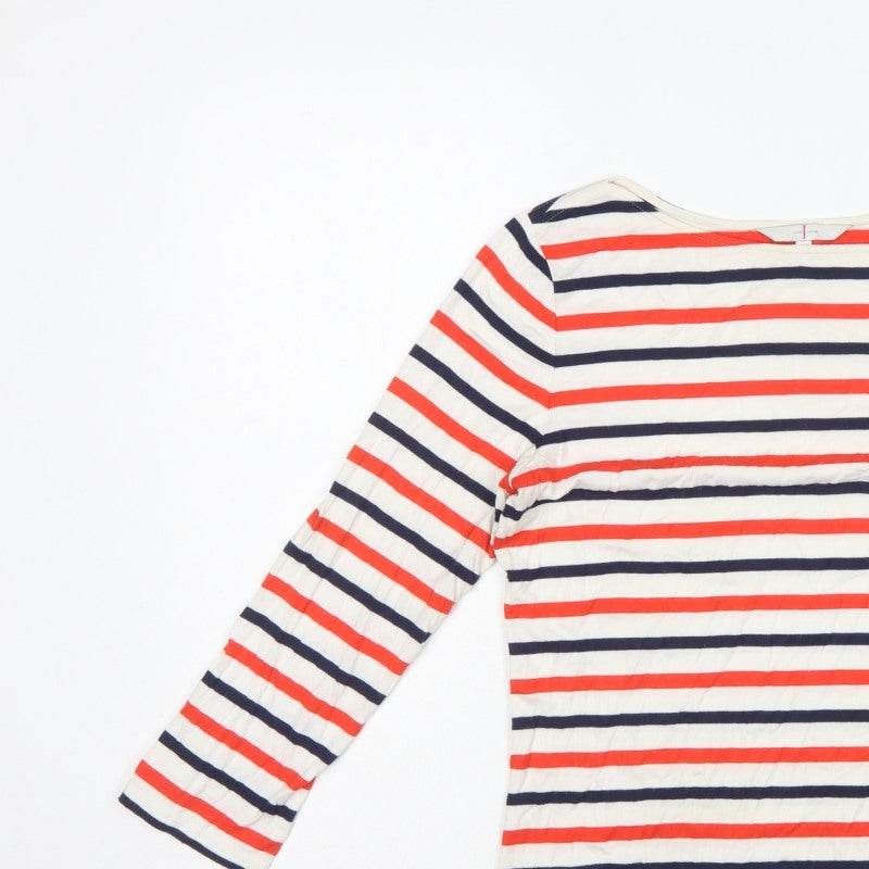 Jasper Conran Women Multicoloured UK 12 Striped Boat Neck Tunic Top