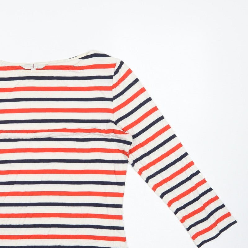 Jasper Conran Women Multicoloured UK 12 Striped Boat Neck Tunic Top