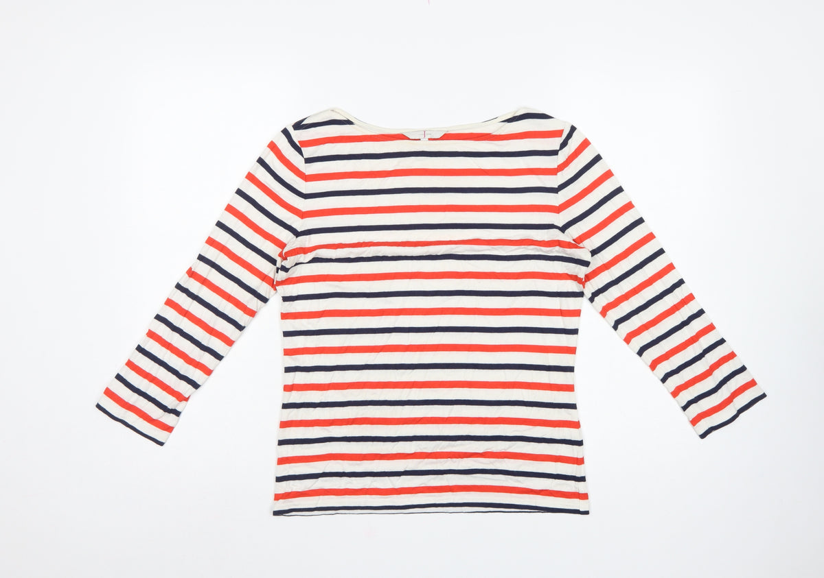 Jasper Conran Women Multicoloured UK 12 Striped Boat Neck Tunic Top