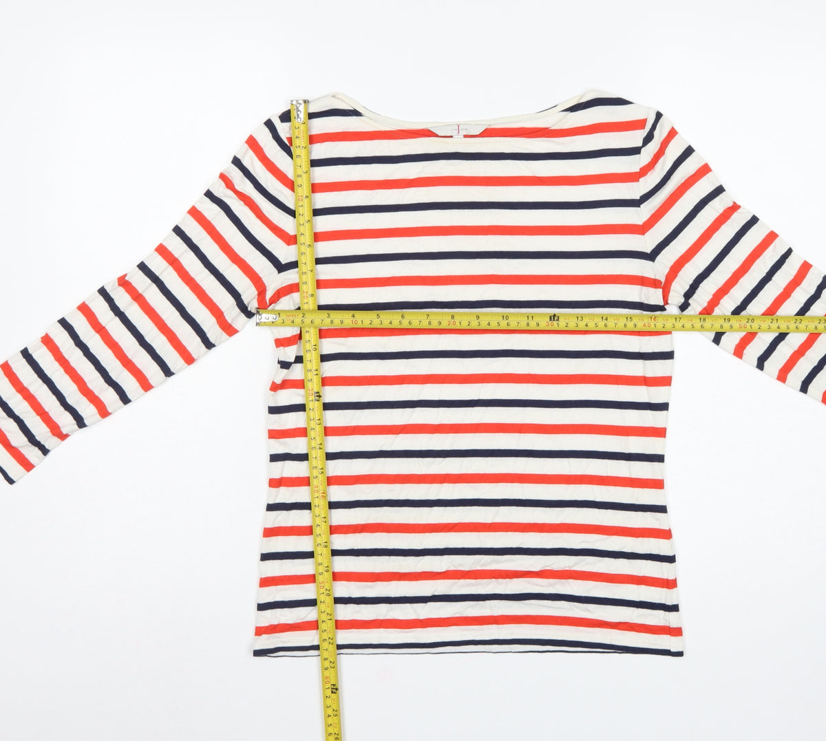Jasper Conran Women Multicoloured UK 12 Striped Boat Neck Tunic Top