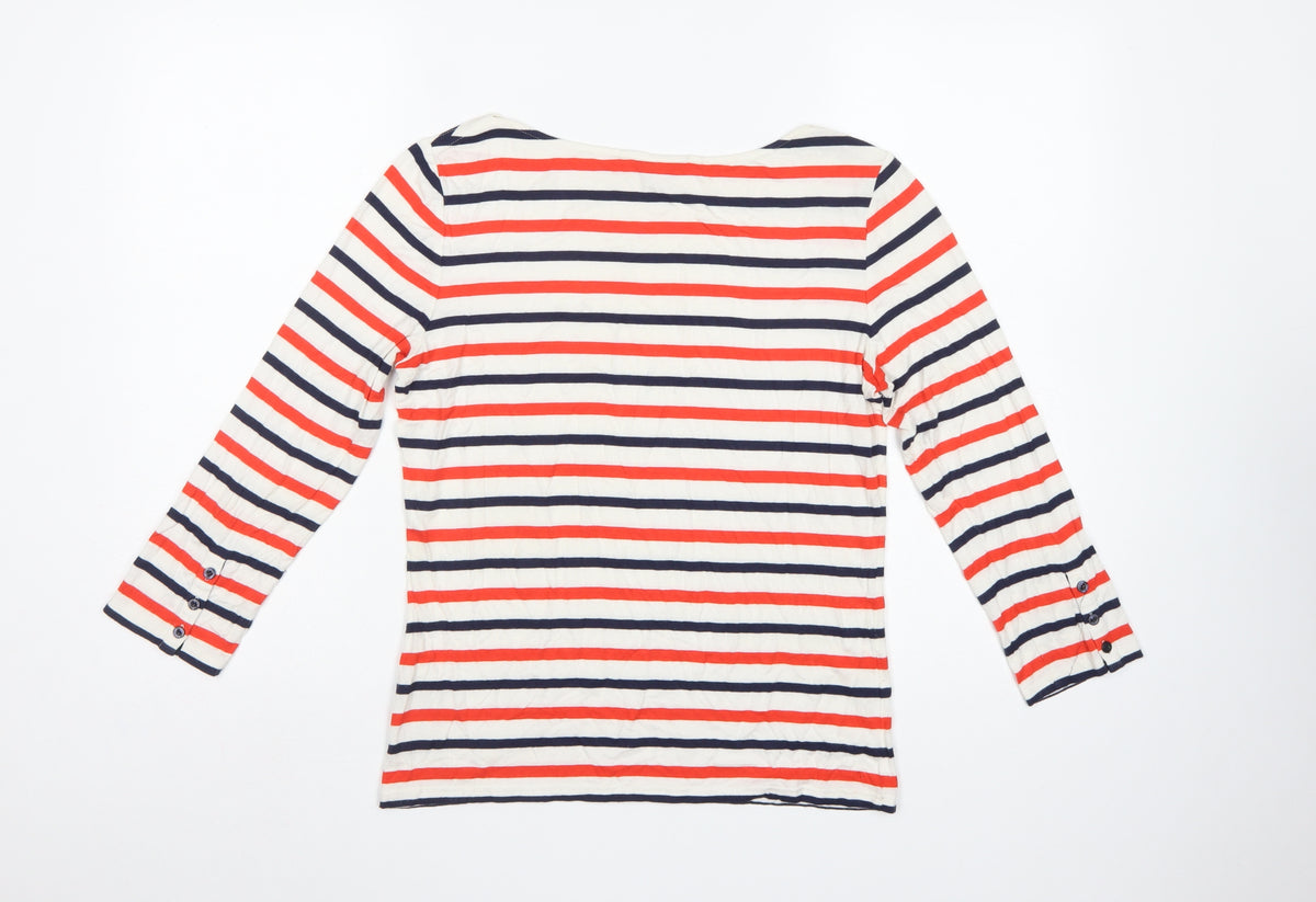 Jasper Conran Women Multicoloured UK 12 Striped Boat Neck Tunic Top