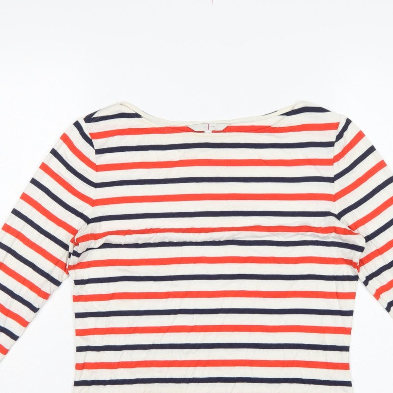 Jasper Conran Women Multicoloured UK 12 Striped Boat Neck Tunic Top