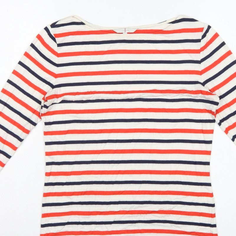Jasper Conran Women Multicoloured UK 12 Striped Boat Neck Tunic Top