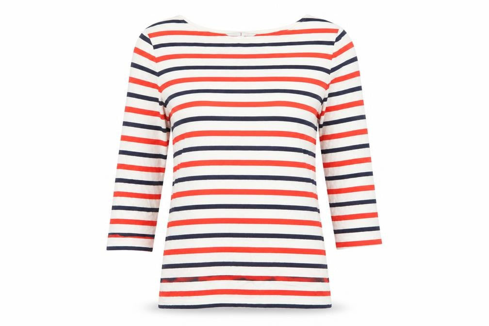 Jasper Conran Women Multicoloured UK 12 Striped Boat Neck Tunic Top