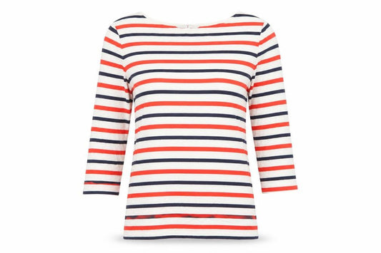 Jasper Conran Women Multicoloured UK 12 Striped Boat Neck Tunic Top