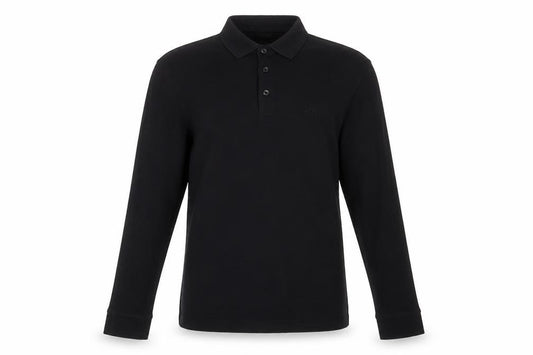 Hugo Boss Men’s Black M Regular Fit Pima Cotton Long Sleeve Polo