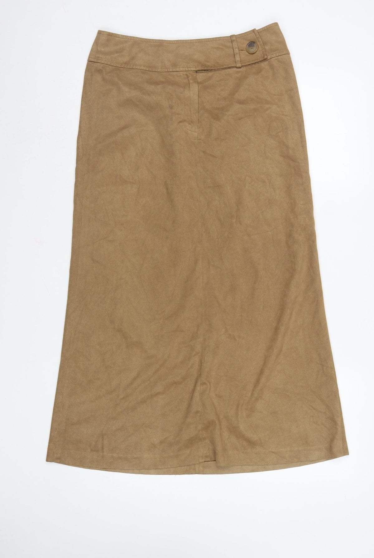 Next Women Brown UK 10 Long Wrap Skirt Button Front