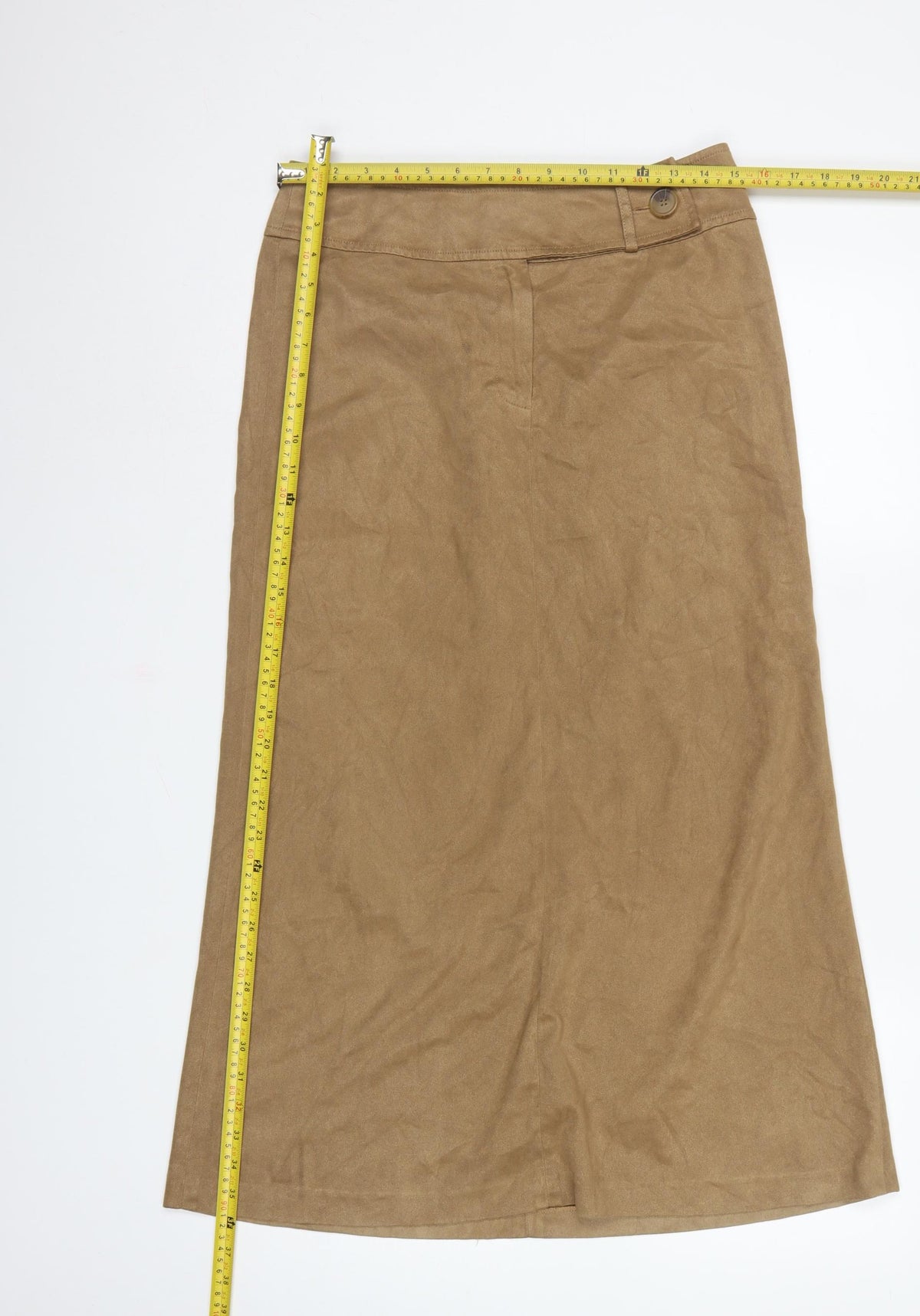 Next Women Brown UK 10 Long Wrap Skirt Button Front