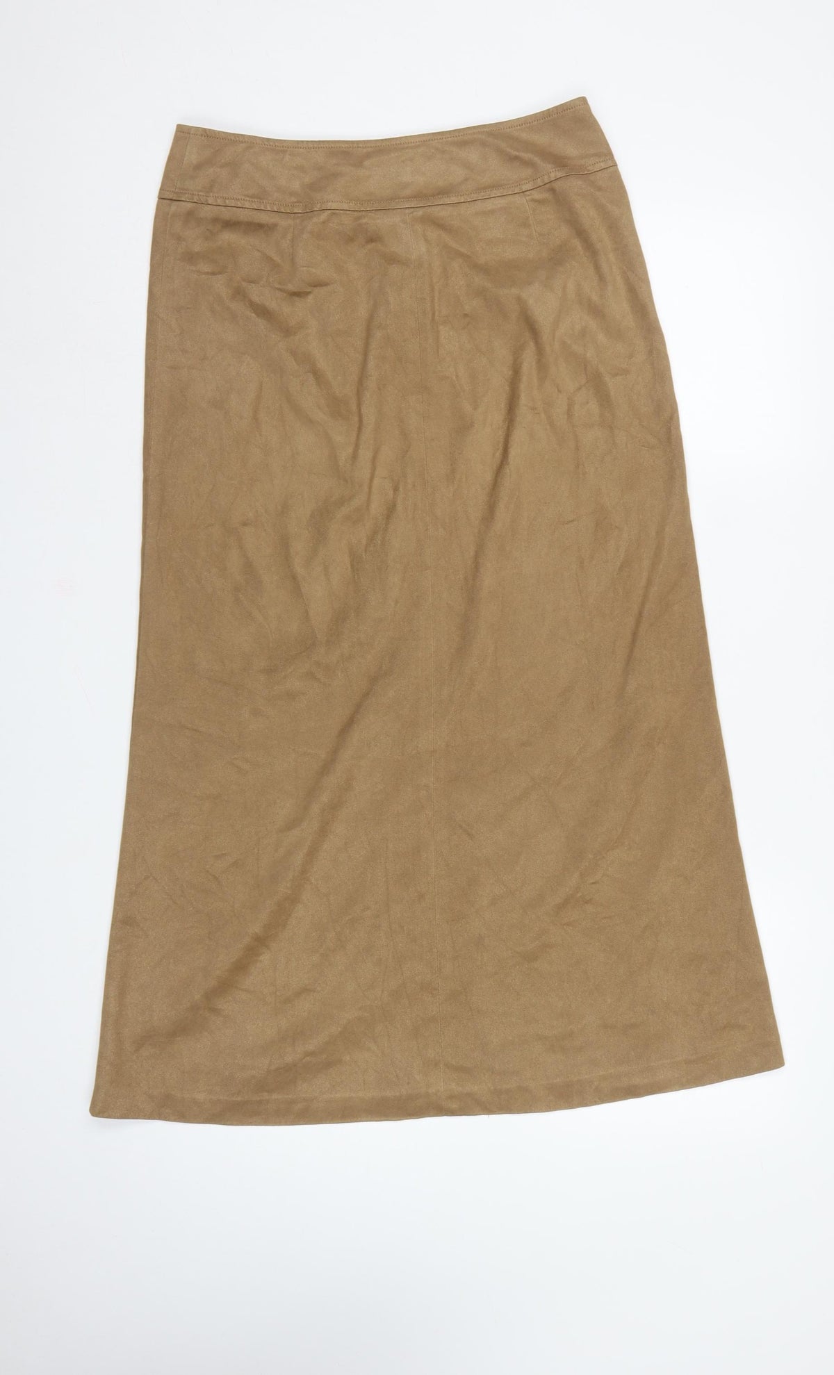 Next Women Brown UK 10 Long Wrap Skirt Button Front