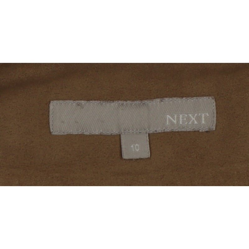 Next Women Brown UK 10 Long Wrap Skirt Button Front