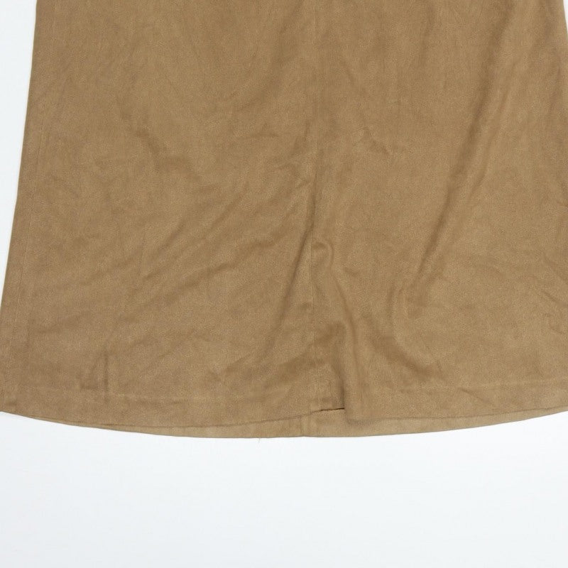 Next Women Brown UK 10 Long Wrap Skirt Button Front