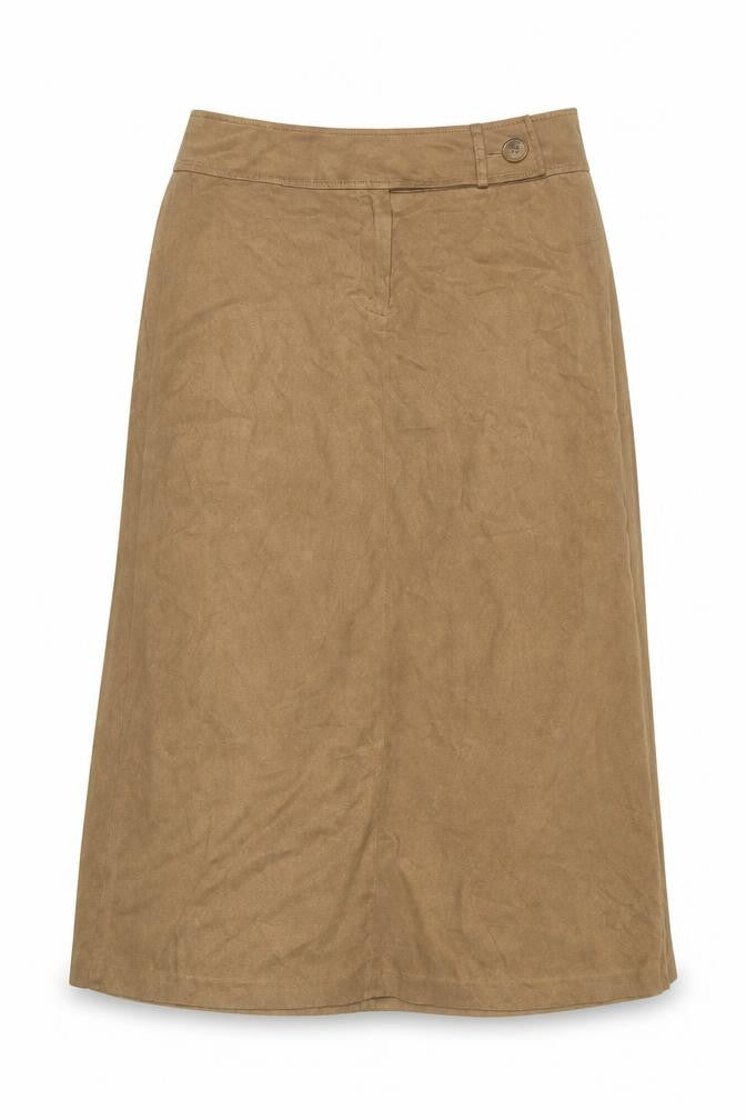 Next Women Brown UK 10 Long Wrap Skirt Button Front