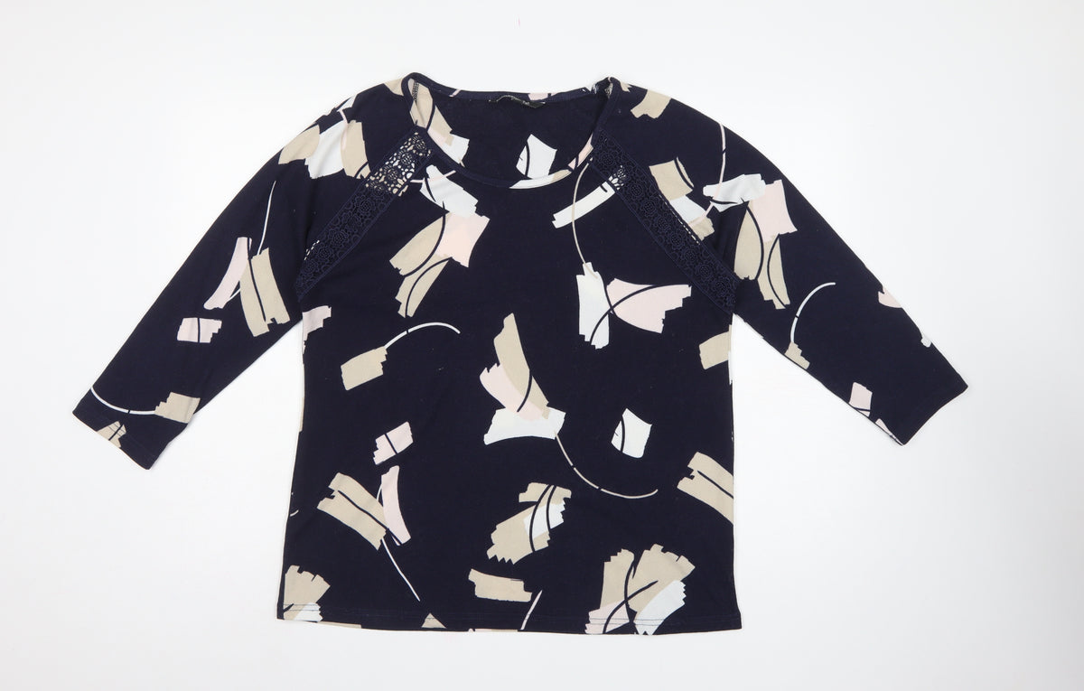 Bonmarché Women Multicoloured UK 16 Jersey Pullover Lace 3/4 Sleeve