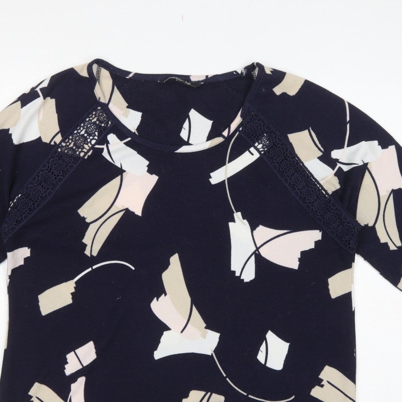 Bonmarché Women Multicoloured UK 16 Jersey Pullover Lace 3/4 Sleeve