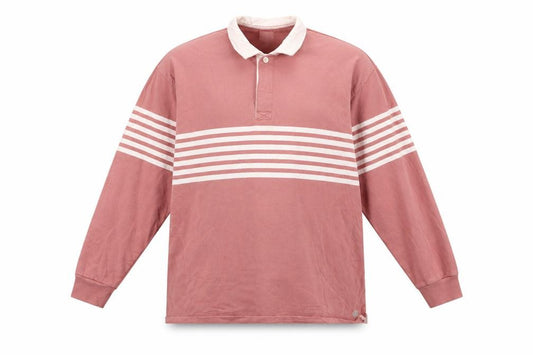 Marks & Spencer Men’s Pink Striped Long Sleeve Polo 4XL Long