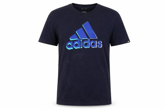 adidas Men’s Blue M Logo Graphic Crew Neck Short Sleeve T-Shirt