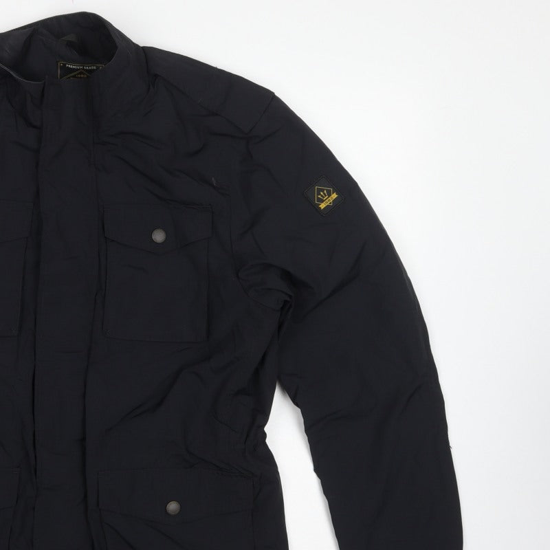 Next Men’s Black M Military Jacket Full Zip Utility Pockets