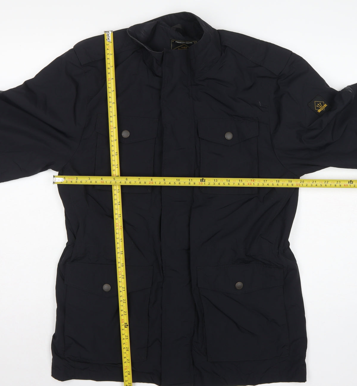 Next Men’s Black M Military Jacket Full Zip Utility Pockets