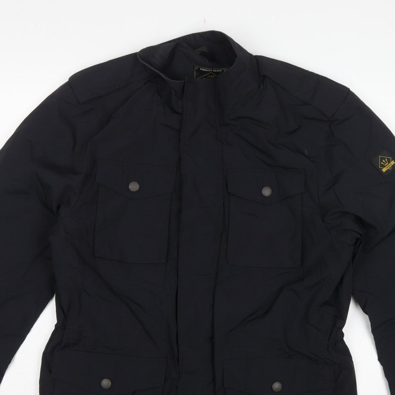Next Men’s Black M Military Jacket Full Zip Utility Pockets