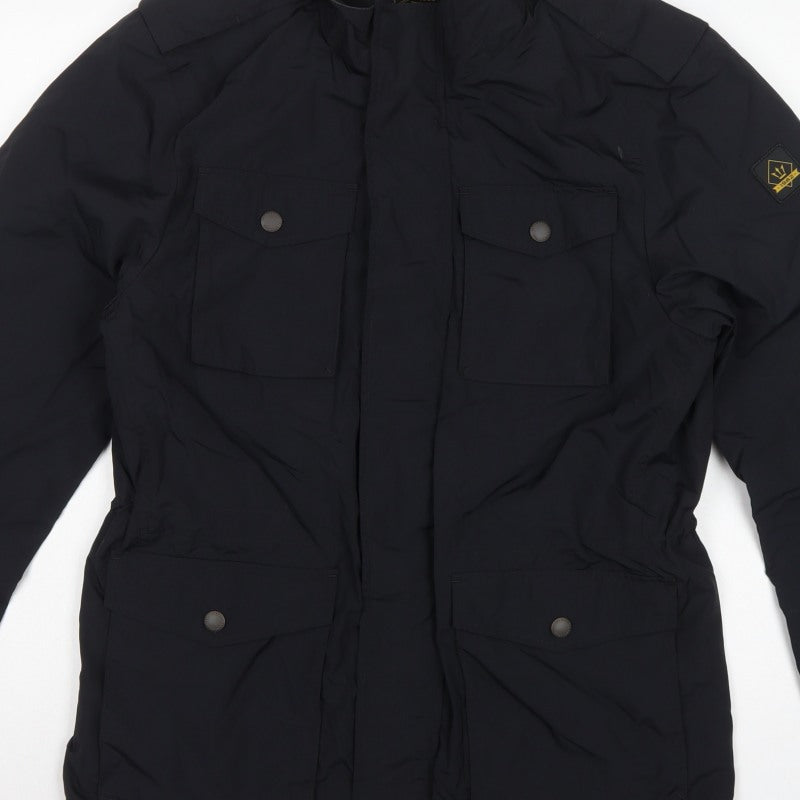 Next Men’s Black M Military Jacket Full Zip Utility Pockets