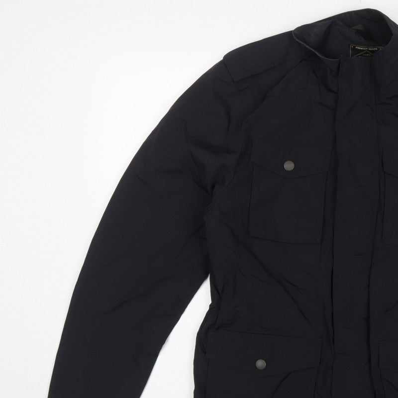 Next Men’s Black M Military Jacket Full Zip Utility Pockets
