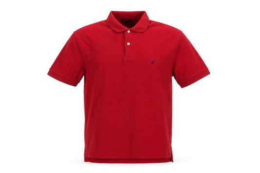Nautica Men's Red M Logo Short Sleeve Collared Polo Shirt