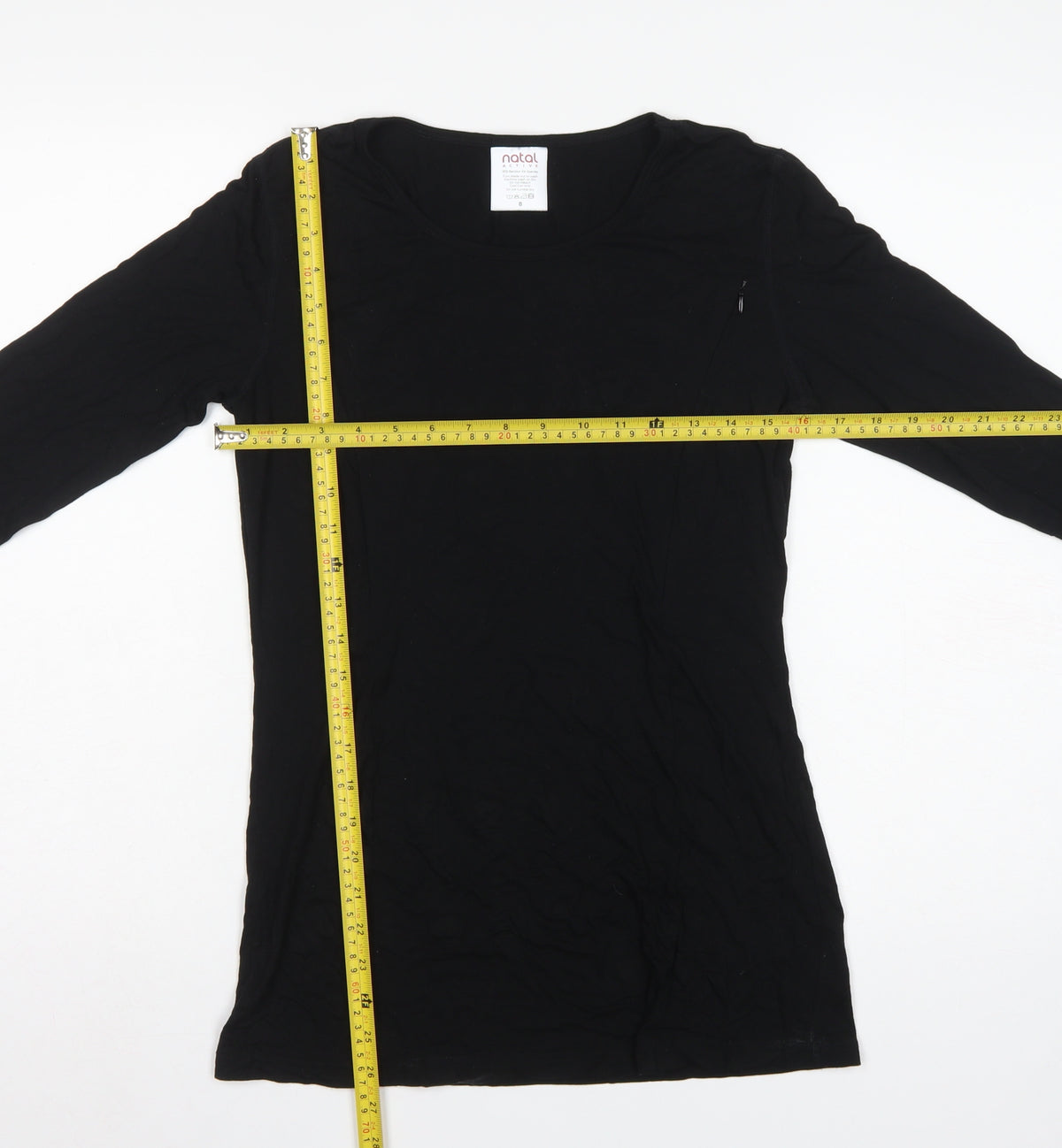 Natal Active Women Black UK 8 Maternity Nursing Long Sleeve Stretch Top
