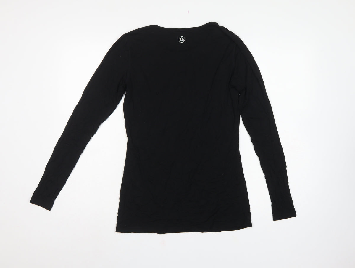 Natal Active Women Black UK 8 Maternity Nursing Long Sleeve Stretch Top