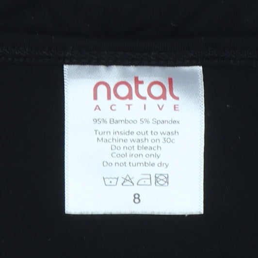 Natal Active Women Black UK 8 Maternity Nursing Long Sleeve Stretch Top